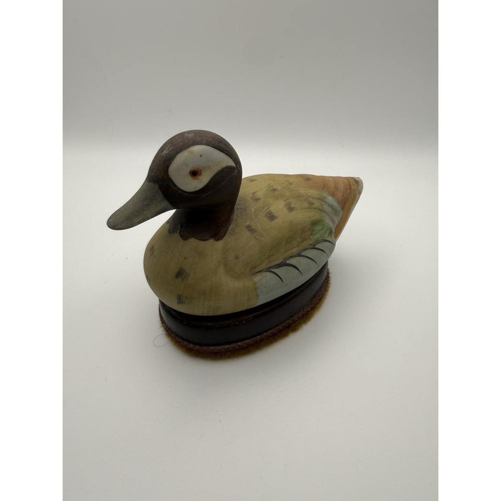 Vintage Jasco Ceramic Duck‎ Decoy Lint Remover Brush Desk